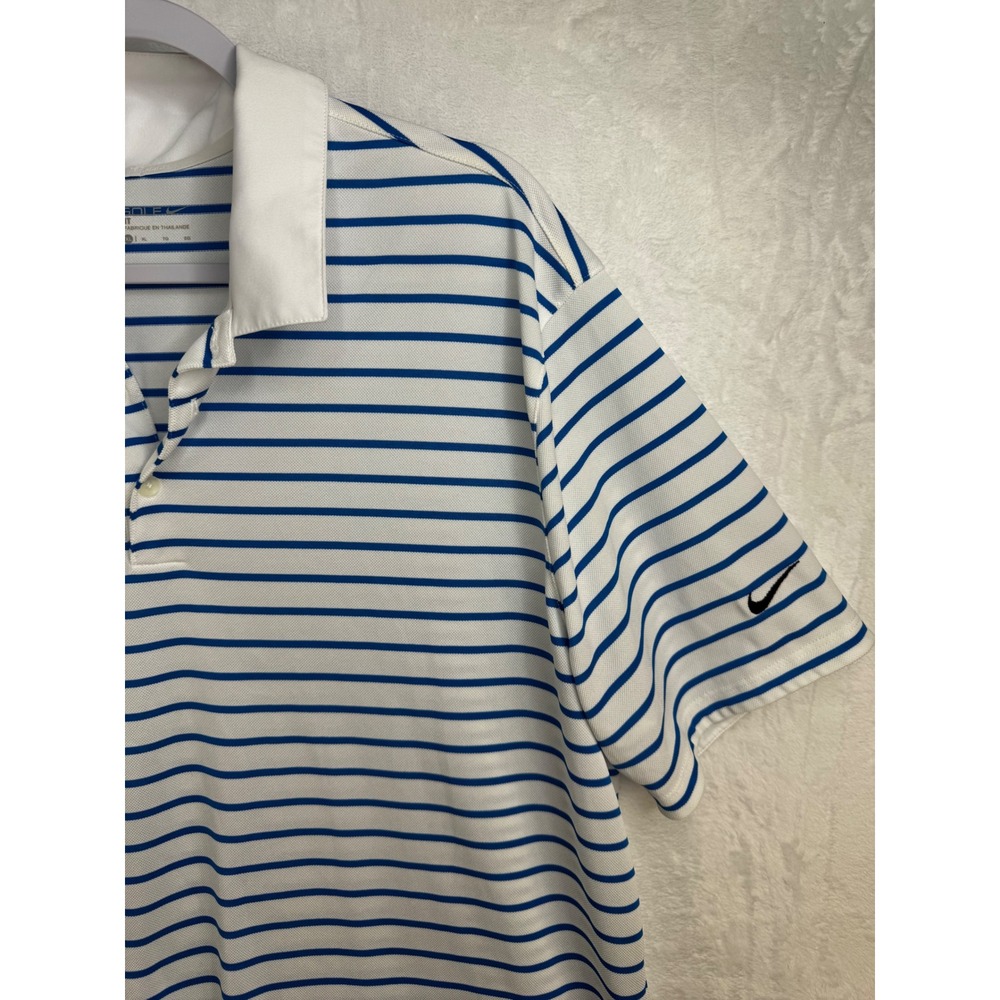 Nike Golf Mens Dri-FIT Striped Polo Shirt Blue White 725531-435 XL - Picture 7 of 8